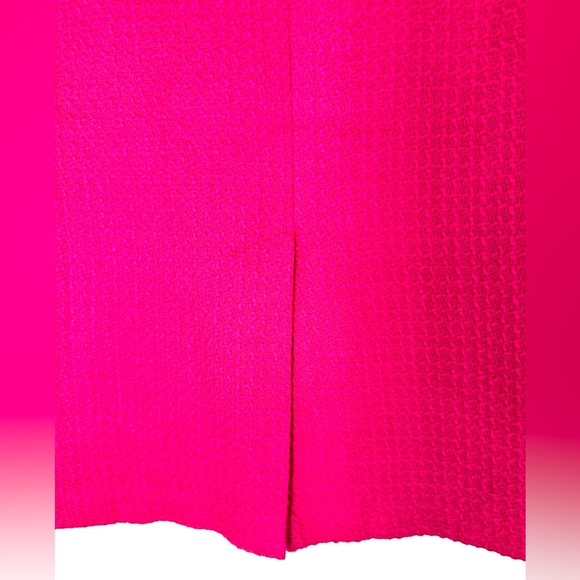 Louben Women Size 8 Fuchsia Pink Pure Virgin Wool Woven Pencil Skirt Zip Canada - Picture 8 of 10